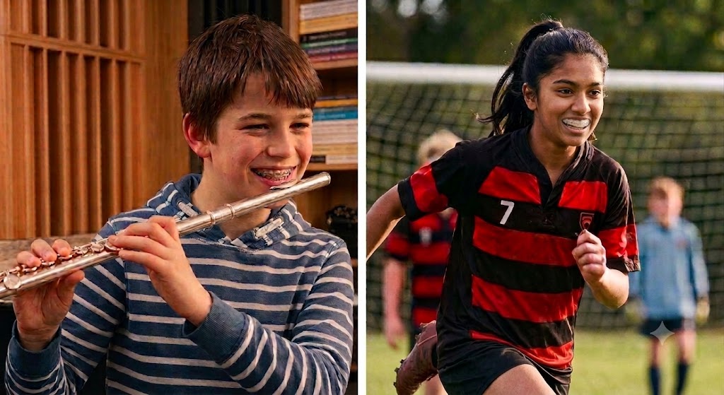 A post by Totara Orthodontics about playing sport or a music instrument while wearing dental braces.